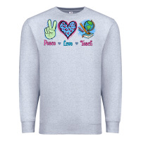 Heather Grey Peace Love Teach Premium Sweatshirt - Jasminsmagicworld