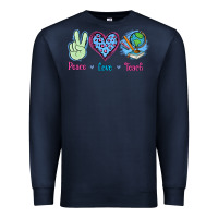 Navy Peace Love Teach Premium Sweatshirt - Jasminsmagicworld