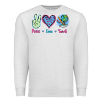 Oatmeal Heather Peace Love Teach Premium Sweatshirt - Jasminsmagicworld