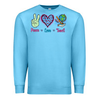 Ocean Blue Peace Love Teach Premium Sweatshirt - Jasminsmagicworld