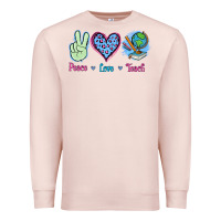 Pale Pink Peace Love Teach Premium Sweatshirt - Jasminsmagicworld