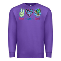 Purple Peace Love Teach Premium Sweatshirt - Jasminsmagicworld