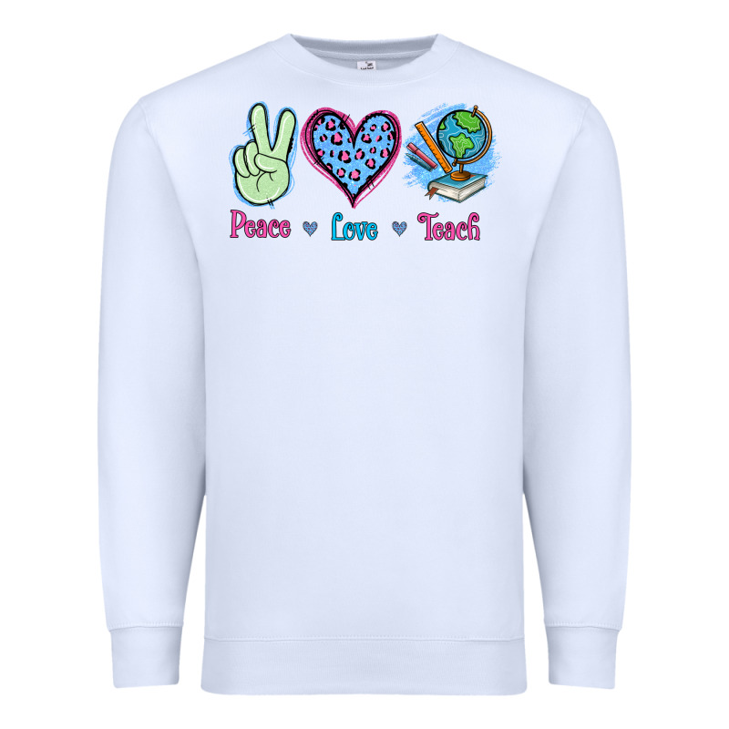 Peace Love Teach Premium Sweatshirt by Jasminsmagicworld | Teevron