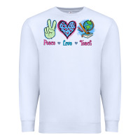 White Peace Love Teach Premium Sweatshirt - Jasminsmagicworld