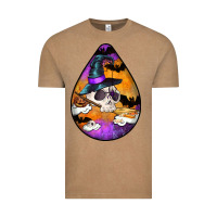 Vintage Coffee Hallowen Teardrop Vintage Tee - LillyAllenDesigns