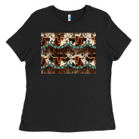Black Longhorn Cow Pattern Ladies Tee - CowhideDigitalArt