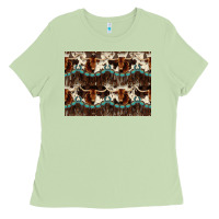 Matcha Longhorn Cow Pattern Ladies Tee - CowhideDigitalArt