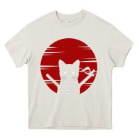 Cream ninja cat japanese Heavy Core Tee - DesigneFamous