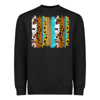 Black turquoise sunflowers cowhide leopard glitter background Heavyweight Sweatshirt - RanaPortraitStore