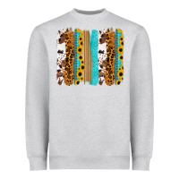 Heather Grey turquoise sunflowers cowhide leopard glitter background Heavyweight Sweatshirt - RanaPortraitStore