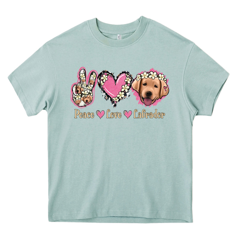 Peace Love Labrador Heavy Core Tee by Jasminsmagicworld | Teevron