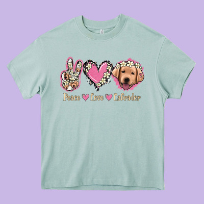 Peace Love Labrador Heavy Core Tee Designed By Jasminsmagicworld
