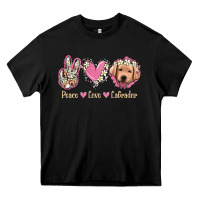 Black Peace Love Labrador Heavy Core Tee - Jasminsmagicworld