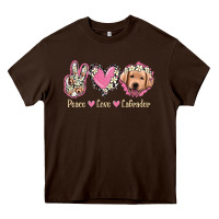 Chocolate Brown Peace Love Labrador Heavy Core Tee - Jasminsmagicworld