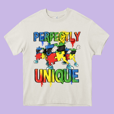 Perfectly Unique Autism Awareness Day Heavy Core Tee Designed By Fadigitalartstudio