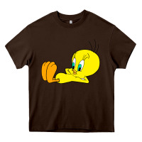 Chocolate Brown tweety bird Heavy Core Tee - DesigneFamous