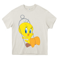 Cream tweety bird Heavy Core Tee - DesigneFamous