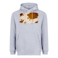 Heather Grey Cowhide Lightbrown Heavyweight Hoodie - Jasminsmagicworld