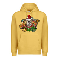 Antique Gold Christmas joy english bulldog Premium Hoodie - BarkalooDesign