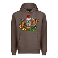 Coffee Christmas joy english bulldog Premium Hoodie - BarkalooDesign