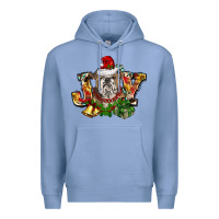 Colony Blue Christmas joy english bulldog Premium Hoodie - BarkalooDesign