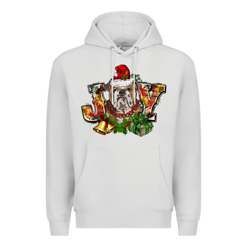 Christmas Joy English Bulldog Premium Hoodie by BarkalooDesign | Teevron