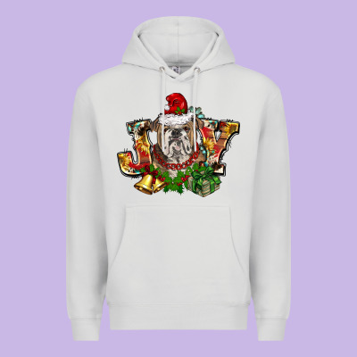 Christmas Joy English Bulldog Premium Hoodie Designed By Barkaloodesign