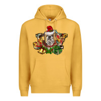 Mustard Christmas joy english bulldog Premium Hoodie - BarkalooDesign