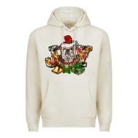 Oatmeal Heather Christmas joy english bulldog Premium Hoodie - BarkalooDesign