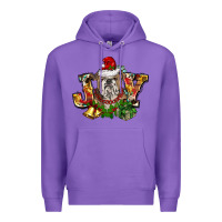 Purple Christmas joy english bulldog Premium Hoodie - BarkalooDesign