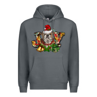 Rock Christmas joy english bulldog Premium Hoodie - BarkalooDesign