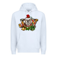 White Christmas joy english bulldog Premium Hoodie - BarkalooDesign