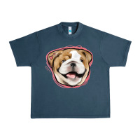 Midnight Navy bulldog pink glitter Urban Heavy Tee - Jasminsmagicworld