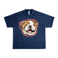 Navy bulldog pink glitter Urban Heavy Tee - Jasminsmagicworld