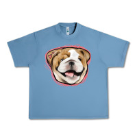Pebble Blue bulldog pink glitter Urban Heavy Tee - Jasminsmagicworld