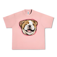 Salmon bulldog pink glitter Urban Heavy Tee - Jasminsmagicworld