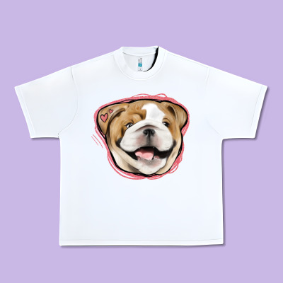Bulldog Pink Glitter Urban Heavy Tee Designed By Jasminsmagicworld