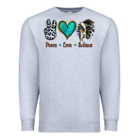 Heather Grey Peace Love Indians Premium Sweatshirt - Jasminsmagicworld