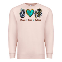 Pale Pink Peace Love Indians Premium Sweatshirt - Jasminsmagicworld