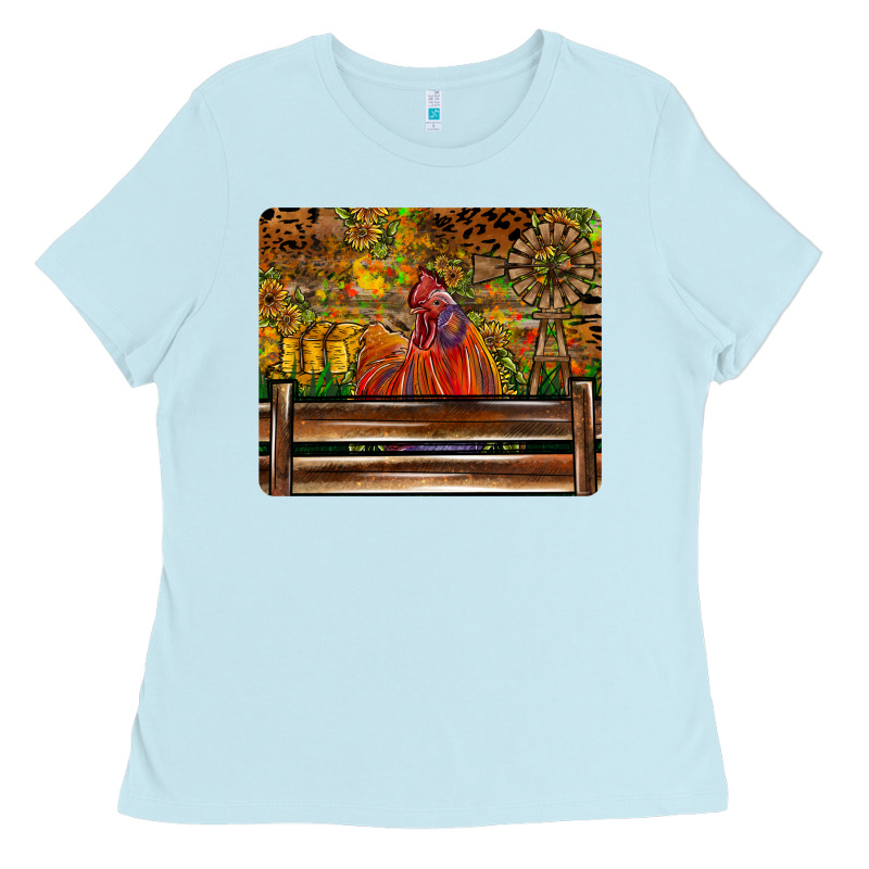 Farm Life Rooster Ladies Tee by CowhideDigitalArt | Teevron