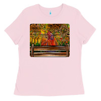 Bubblegum Pink Farm Life Rooster Ladies Tee - CowhideDigitalArt