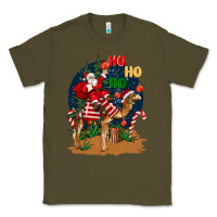 Army Green Christmas  camel with Santa Classic Tee - BarkalooDesign