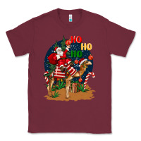 Burgundy Christmas  camel with Santa Classic Tee - BarkalooDesign