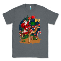 Charcoal Heather Christmas  camel with Santa Classic Tee - BarkalooDesign