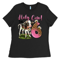 Black holy cow i'm 6 years old Ladies Tee - LillyAllenDesigns