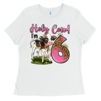 White holy cow i'm 6 years old Ladies Tee - LillyAllenDesigns