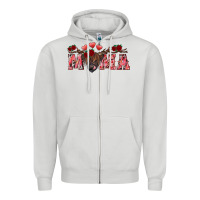 Dove Grey valentine's day mama black highland cow Zipper Hoodie - RanaPortraitStore