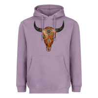 Lavender Western Tooled Leather Bull Skull Heavyweight Hoodie - Jasminsmagicworld