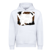 White cowhide frames background Urban Hoodie - RanaPortraitStore