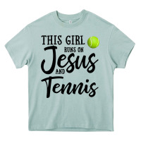 Arona this girl runs on jesus and tennis Heavy Core Tee - DesigneFamous